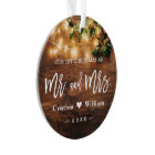 Mr Mrs First Christmas Rustic String Lights Photo