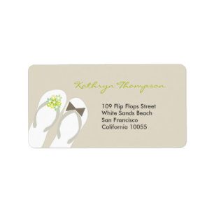 Mr & Mrs Flip Flops Beach Wedding Address Labels