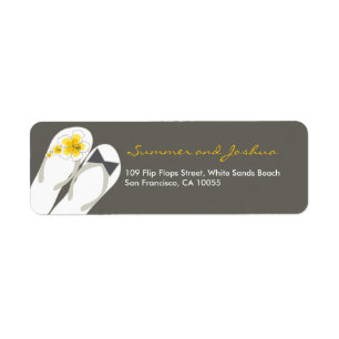 Mr & Mrs Flip Flops Beach Wedding Address Labels