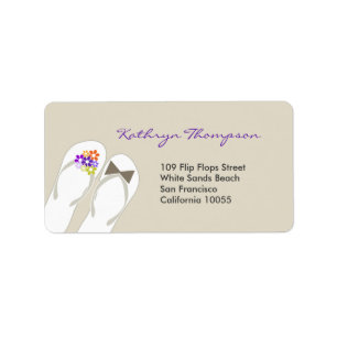 Mr & Mrs Flip Flops Beach Wedding Address Labels