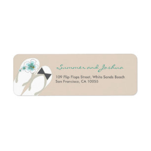 Mr & Mrs Flip Flops Beach Wedding Address Labels
