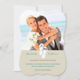Mr & Mrs Flip Flops Beach Wedding Announcement
