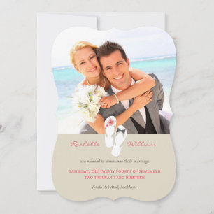Mr & Mrs Flip Flops Beach Wedding Announcement