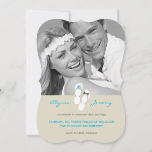 Mr & Mrs Flip Flops Beach Wedding Announcement