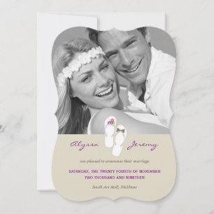 Mr & Mrs Flip Flops Beach Wedding Announcement