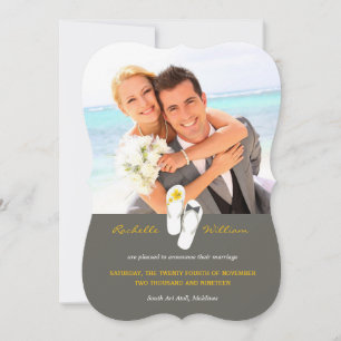 Mr & Mrs Flip Flops Beach Wedding Announcement