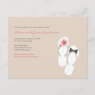 Mr & Mrs Flip Flops Beach Wedding Reception Card