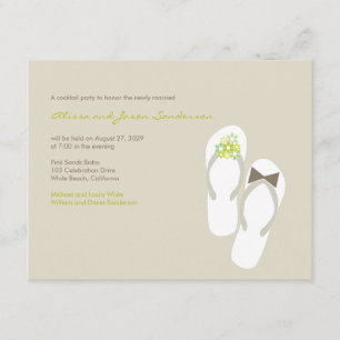 Mr & Mrs Flip Flops Beach Wedding Reception Card