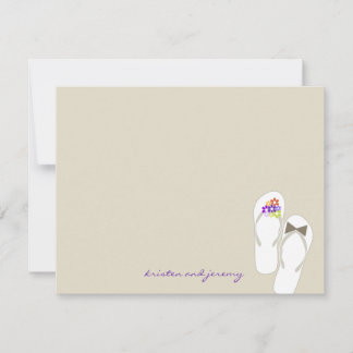 Mr & Mrs Flip Flops Beach Wedding Thank You Card