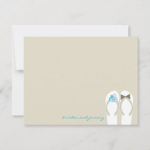 Mr & Mrs Flip Flops Beach Wedding Thank You Card
