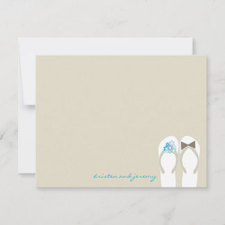 Mr & Mrs Flip Flops Beach Wedding Thank You Card