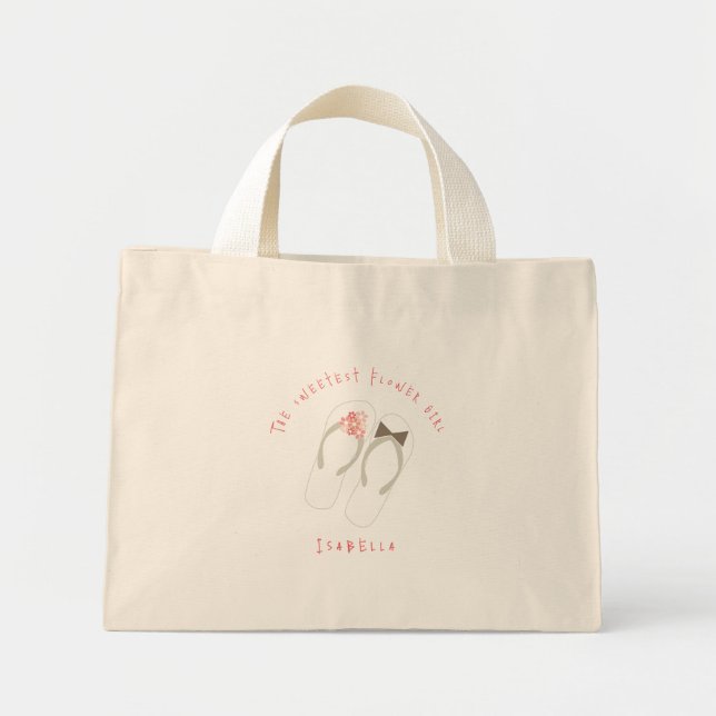 Mr & Mrs Flip Flops Flowers Beach Wedding Tote Bag (Front)