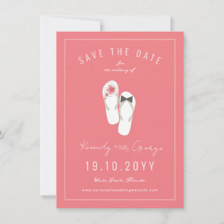 Mr & Mrs Flip Flops Hibiscus Beach Wedding Photo Save The Date