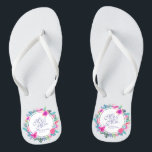Mr. & Mrs. Floral Tropical Wedding Flip Flops<br><div class="desc">For further customisation,  please click the "Customise" button and use our design tool to modify this template. If the options are available,  you may change text and image by simply clicking on "Edit/Remove Text or Image Here" and add your own. Designed by Freepik.</div>