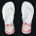 Mr. & Mrs. Floral Wedding Flip Flops<br><div class="desc">For further customisation,  please click the "Customise" button and use our design tool to modify this template. If the options are available,  you may change text and image by simply clicking on "Edit/Remove Text or Image Here" and add your own. Designed by Freepik.</div>