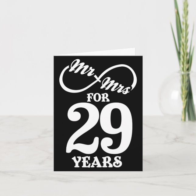 Mr Mrs For 29 Years 29th Wedding Anniversary  Card (Front)