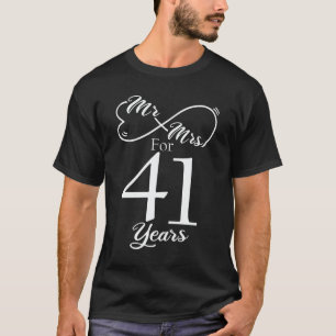 Mr. & Mrs. For 41 Years 1st Wedding Anniversary T-Shirt