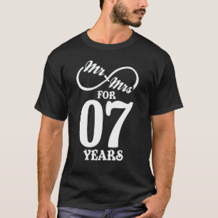 Mr. & Mrs. For 7 Years 1st Wedding Anniversary T-Shirt