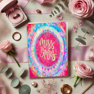 Mr. & Mrs. Fun Floral Blue Wedding Inspirivity Card