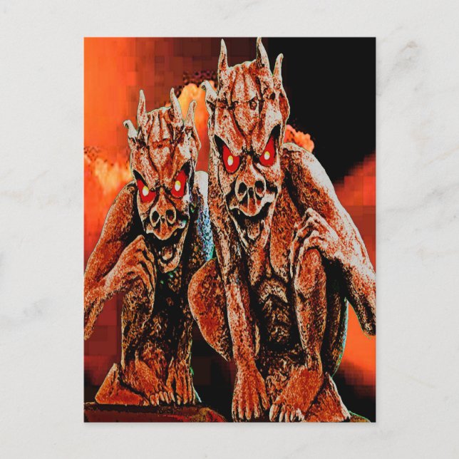 MR & MRS GARGOYLE POSTCARD (Front)