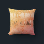 Mr. & Mrs Glitter Wedding Keepsake Elegant Throw P Cushion<br><div class="desc">Pretty mixed colours Mr. and Mrs.,  "I Love You" wedding keepsake pillow.  This is a beautiful colour and so unique.  What an elegant gift for the bride and groom.</div>