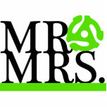 Mr & Mrs Green & Black 45 Adapter Cake Topper Standing Photo Sculpture<br><div class="desc">Retro and conventional,  the 45 Adapter cake topper from Kustom By Kris is for the couple who truly loves music! Contact me to have the colours customised for your wedding.</div>