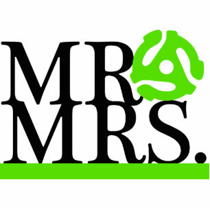 Mr & Mrs Green & Black 45 Adapter Cake Topper Standing Photo Sculpture