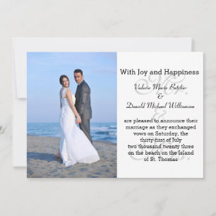 Mr. & Mrs. Grey - Photo Marriage Announcement