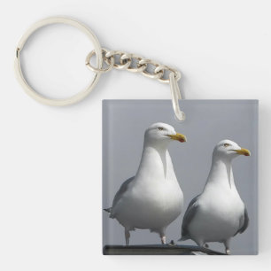 Mr & Mrs Gully Bold Funny Seagull Couple Novelty Key Ring