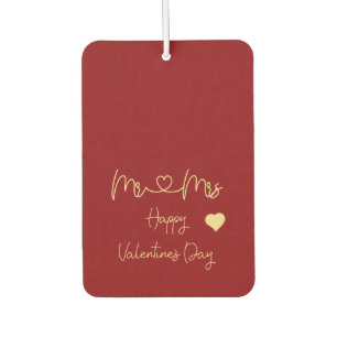 Mr & Mrs Happy Valentine's Day Car Air Freshener