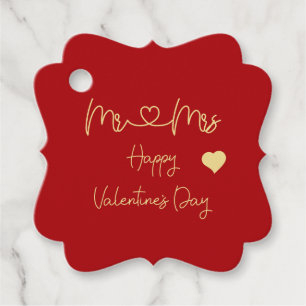 Mr & Mrs Happy Valentine's Day Favor Tags