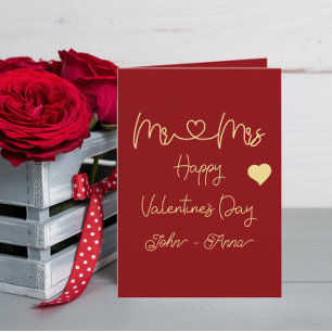 Mr & Mrs Happy Valentine's Day Holiday Card