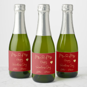 Mr & Mrs Happy Valentine's Day Sparkling Wine Label