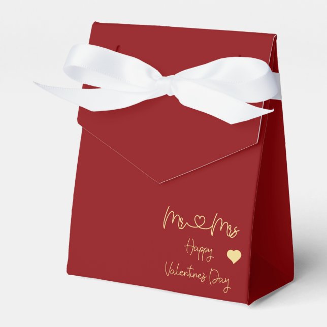 Mr & Mrs Happy Valentine's Day Tent Favour Box (Front Side)