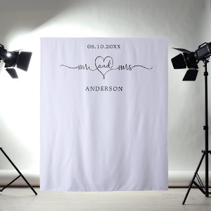 Mr mrs heart photo lavender wedding tapestry