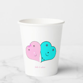 mr & mrs hearts Favour Box Paper Cups