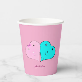 mr & mrs hearts Favour Box Paper Cups