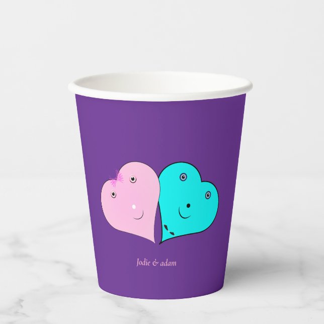  mr & mrs hearts Favour Box Paper Cups (Front)