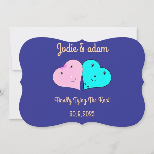mr & mrs hearts  invitation (Front)