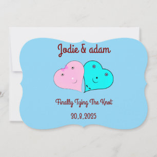 mr & mrs hearts  invitation