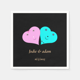 mr & mrs hearts napkin