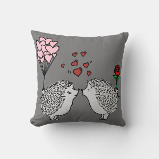 Mr. & Mrs. Hedgehog Celebrate Valentine's Day Cushion