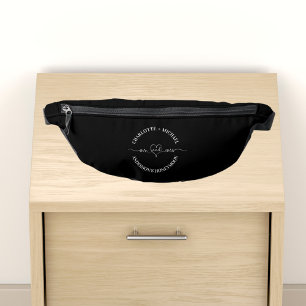Mr mrs honeymoon black white newlyweds bum bags