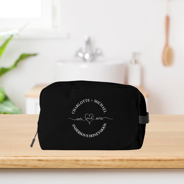 Mr mrs honeymoon black white newlyweds dopp kit (Creator Uploaded)
