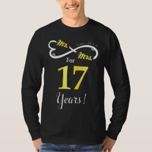 Mr Mrs Infinite Love Married Anniversary 17 Years  T-Shirt