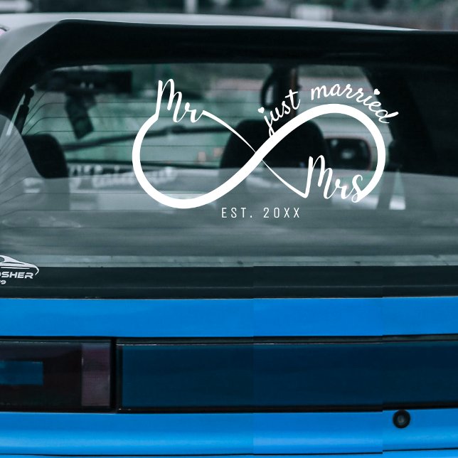 Mr & Mrs Infinity Symbol Just Married Wedding Car Window Cling (Mr & Mrs Infinity Symbol Just Married Wedding Car Window Cling
)