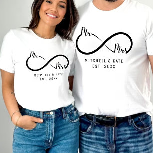 Mr & Mrs Infinity Symbol Wedding T-Shirt