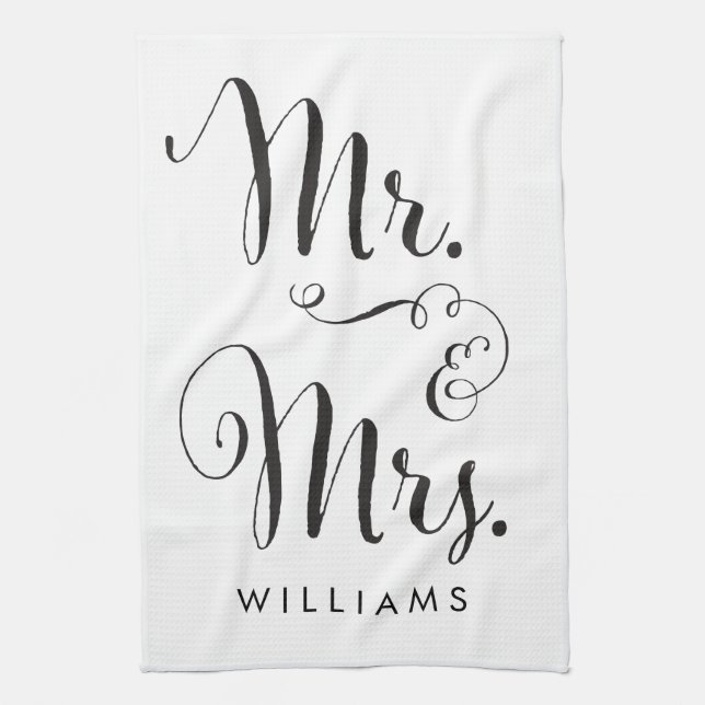 Mr. & Mrs. kitchen towel (Vertical)
