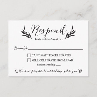 Mr. & Mrs. Kraft Rustic Wedding RSVP card
