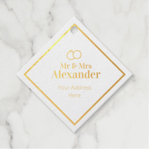 Mr & Mrs Last Name and Address Favour Tags